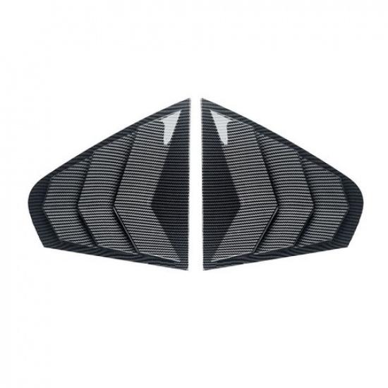 Carbon / Black Rear Window Louver Shutter Cover Trim For VW Jetta MK6 12-18