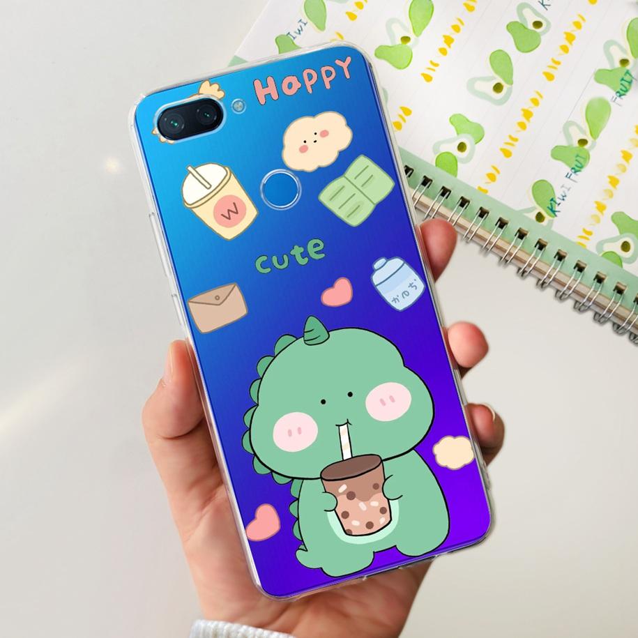 For Xiaomi Mi 8 Lite Case Fashion Soft Silicone Phone Case For Xiaomi Mi 8 SE / Mi 8 Pro Mi8 Lite Clear Tpu Cover Astronaut Capa