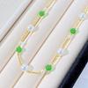 Vintage High Quality Strong Light Artificial Crystal Natural Chalcedony Necklace Collarbone Chain Sweater Chain