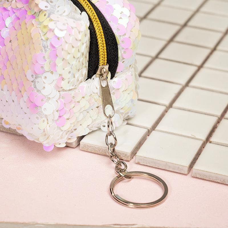 New Creative Sequin Square Three-dimensional Mini Coin Bag Lightweight and Portable Ladies' Key Bag