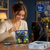 New Desgin Starry Night Black Cat Flowers 3D Wall Art Building Blocks Micro Bricks Animals Model Creative Decorations Gifts Set