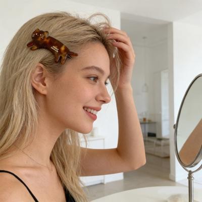 Haarnadel Leistungsstarke Rutschfeste Haarspange Dreidimensionale Katzenform Acetat Haarspange Haar