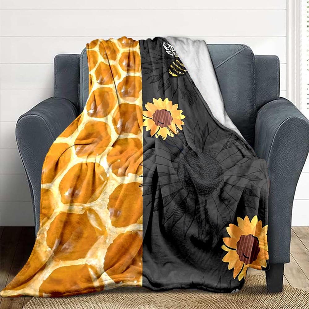 1PC Honeycomb Pattern Blanket - Soft Warm All-Season Throw for Sofa, Bed, Car, Office, Throw For Sofa yy250916105