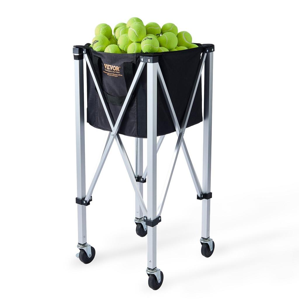 Tennis Ball Hopper Basket Teaching Tennis Ball Cart with Wheels 150 Balls