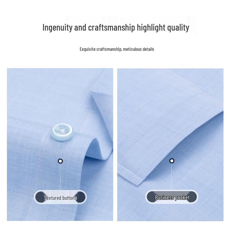 Men's Short Sleeve Stand Collar Business Shirt