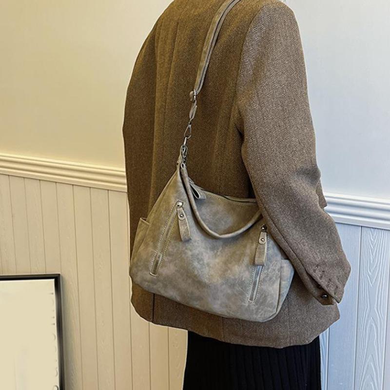 Designer Suede Leather Female Side Bags Retro Shoulder Bag for Women Handbag Casual Ladies Large Capacity Tote Bag Sac KTY