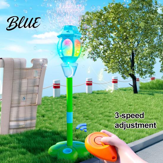 Spring Summer Party Bubbles Automatic Bubble Machine for Kids Blower with Lights And Music Adjustable Height 17-38 Stand Inches Vertical Tower