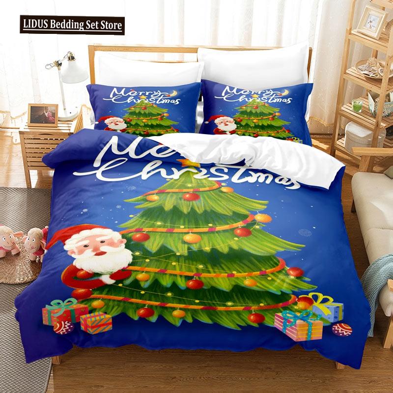 Christmas Duvet Cover Set Candle Pine Cones Gift Festival Celebrated Merry Christmas King Queen For Teens Polyester Bedding Set