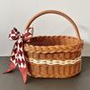 Willow Rattan Flower Basket Sturdy Storage with Handle Vegetable Storage Basket Handmade with Taurus Flower Arrangement Basket