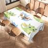 Cute Cartoon Print Tablecloth Kids Dining Room Decor Plaid Home Textiles Square Non-slip Waterproof Kitchen Towel (Multicolor)