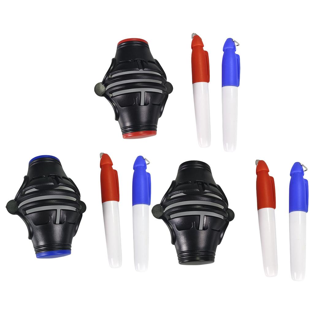 Golfballs Line Marker With 2 Pens Golfball Liner Template Lines Marker Tool Putt Liner 3-Line Golf Ball Marker Stencil