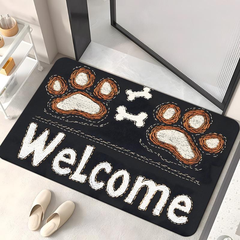 

Cute Dog Welcome Doormat Adorable Puppy Design Pet Lover Floor Mat for Cozy Home Entryway Decor 30x50cm