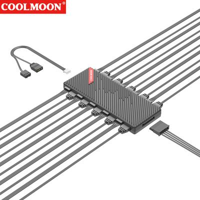 1 To 10 ARGB Controller Splitter SATA Powered 5V 3Pin Cooling Fan Controller Magnetic Suction 4Pin PWM Hub for Case Fan