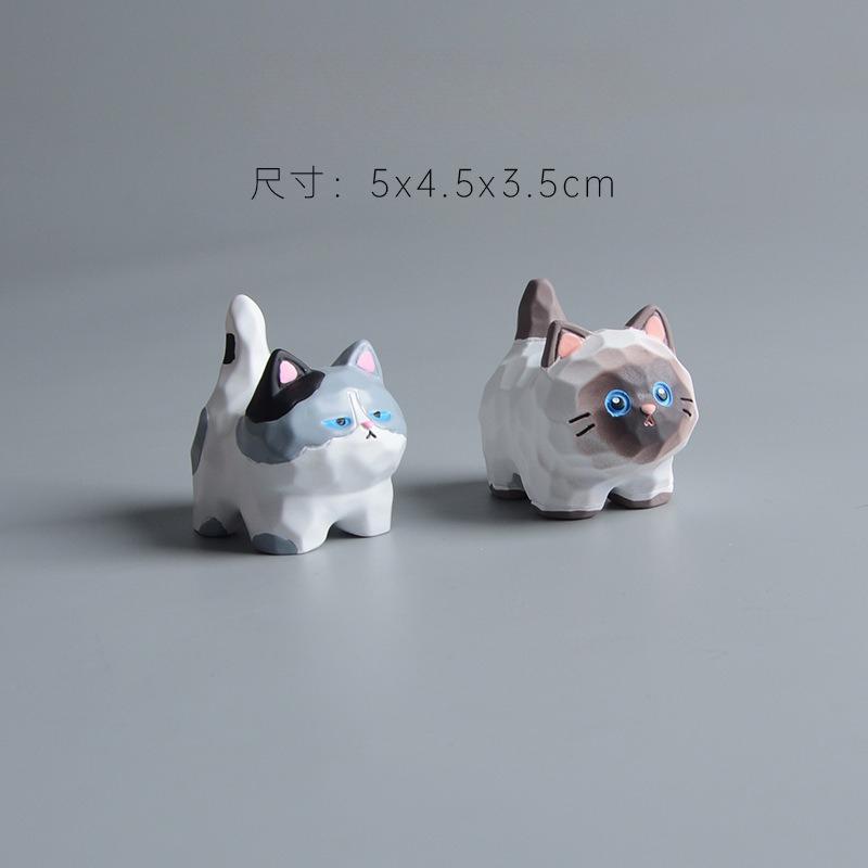 Mini Cute Cartoon Black Cat Statues Resin Animal Crafts Office Desk Accessories For Home Decoration Room Book Nook Decor Gifts