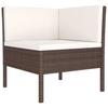 vidaXL 2-tlg. Garten-Lounge-Set mit Auflagen Poly Rattan Braun