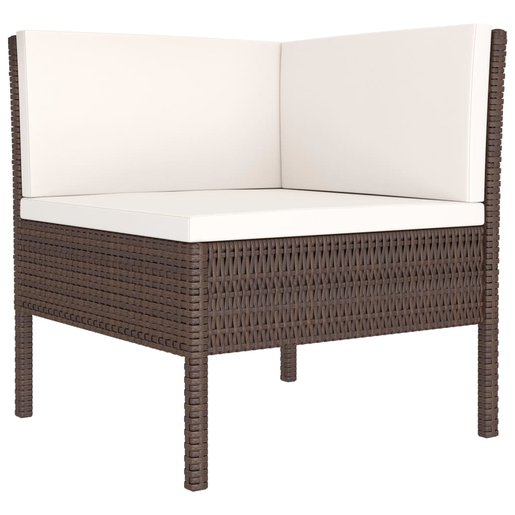 vidaXL 2-tlg. Garten-Lounge-Set mit Auflagen Poly Rattan Braun
