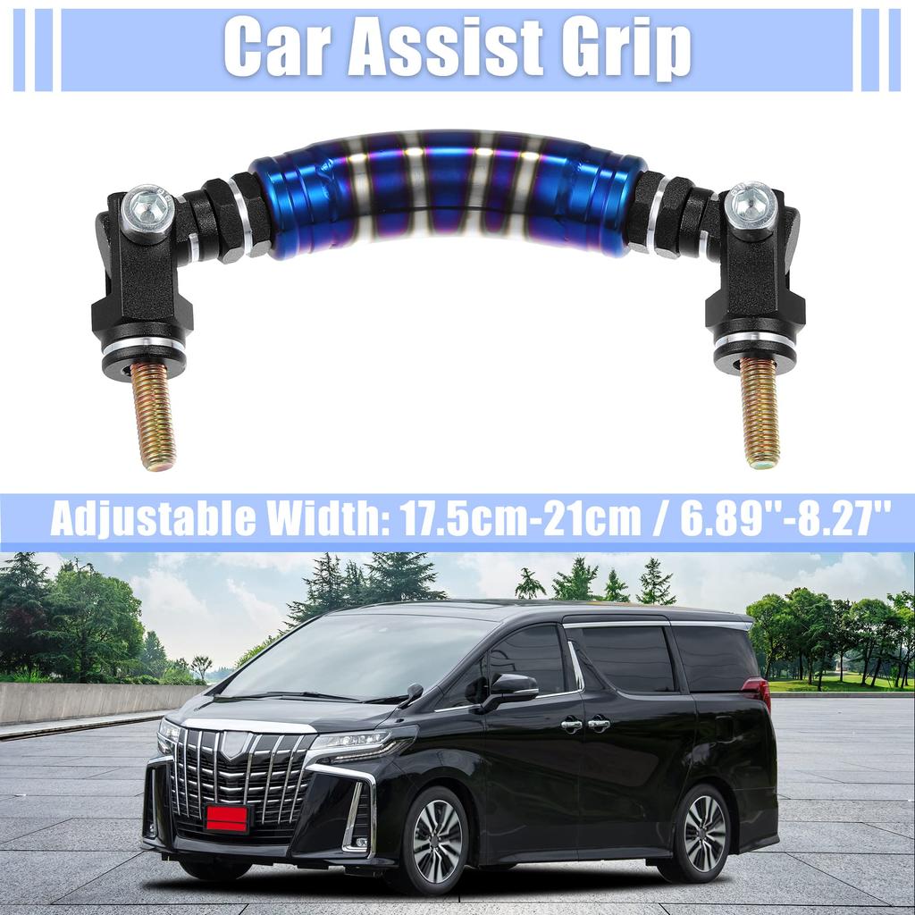 X AUTOHAUX Interior Roll Bar Pull Assist Grip Adjustable Aluminum Alloy Universal Curved Shape