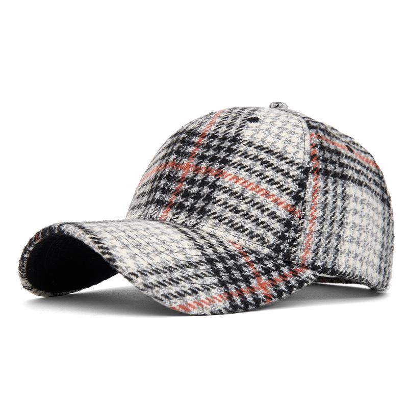 Unisex Autumn/Winter Classic Plaid Baseball Cap - Hard Top Duckbill Sun Hat
