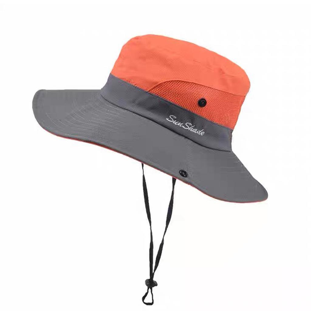 Wide-Brimmed Hiking Hat for Men, Summer Outdoor Western Cowboy Style, Sun Protection, Breathable, Quick-Dry Fishing Bucket Hat for Women