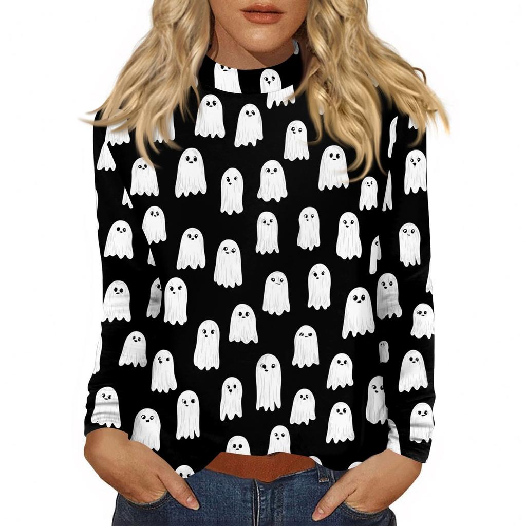 Women's Daily Casual Long Sleeve Mid Collar Top