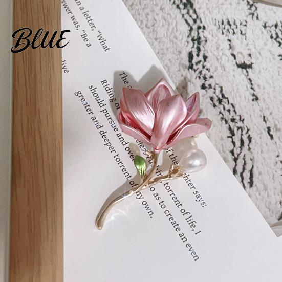 Long-lasting Brooch Magnolia Zinc Alloy Pin with Oil Dripping Process