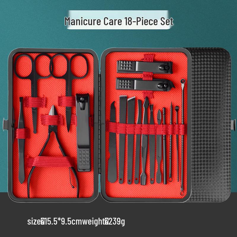 Spot Black 24-Piece Stainless Steel Nail Clipper & Pedicure Set