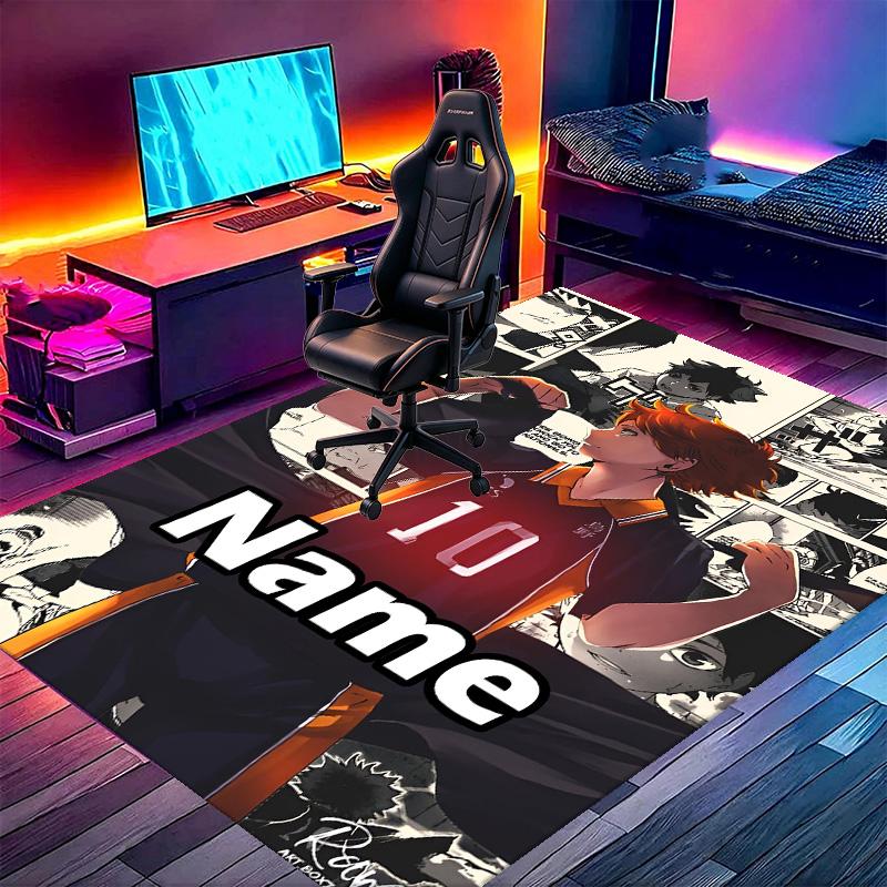 Custom Name Personalized Haikyu Print Carpet, Versatile Home Decor Rug, for Playroom, Apartment, Balcony, Entryway, Hallway Gift