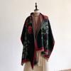 Luxury Winter Flower Imitaion Cashmere Scarves High Quality Women Thicken Wrap Shawl Ladies Warm Pashmina Peacock Besign Scarf