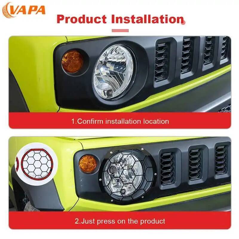 Car Headlight Metal Decoration Lamp Protective Cover for Suzuki Jimny 2019 Up Exterior Accessories
