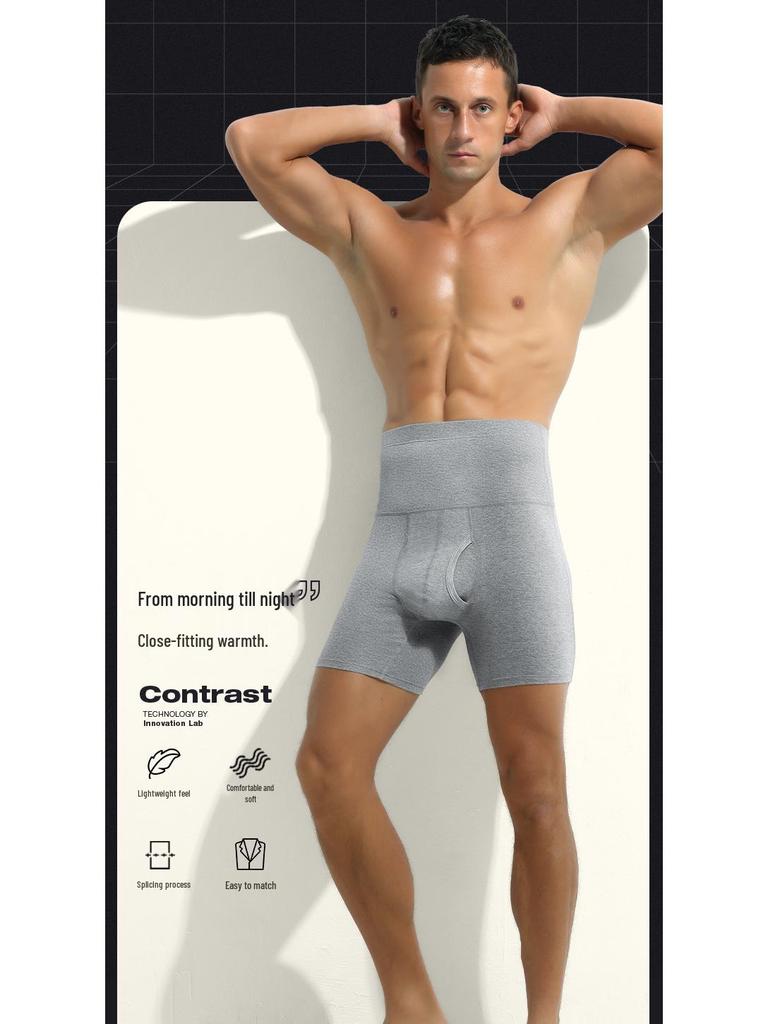Pánské bavlněné dlouhé boxerky s vysokým pasem proti oděru - Plus size pro sport a teplo