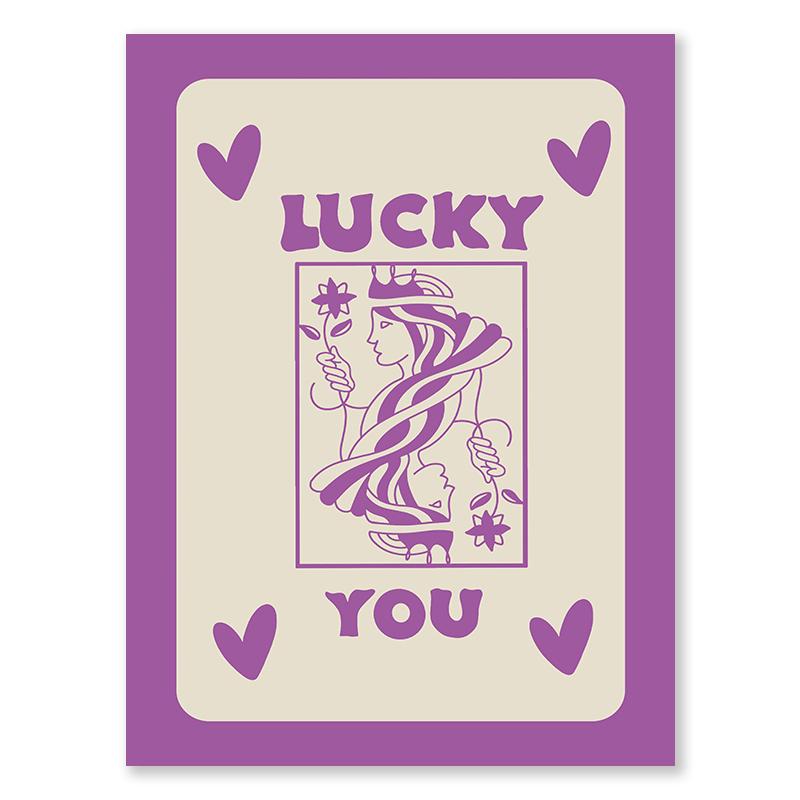 Multi Colour Fashion Retro Wall Art Ace of Spades Love Canvas Painting Pink Orange Yellow Black Green Blue Purple Bedroom Poster