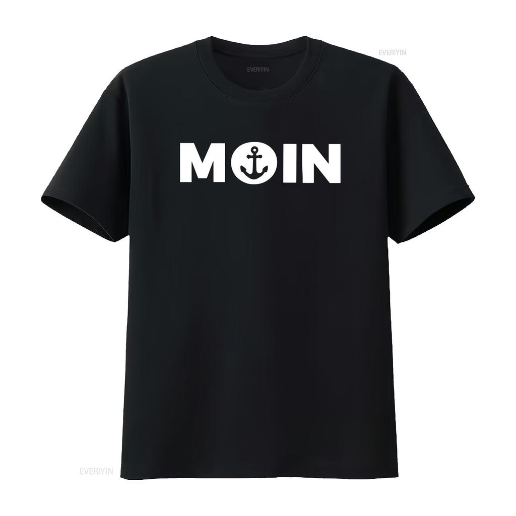 Stilvolles Herren Moin Ankerprint T-Shirt von Moonworks Perfekt für nautische Liebhaber vintage gewaschen Vielseitige Designerkleidung