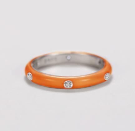 Enamel with Zirconia, Design for Women Everyday Jewelry