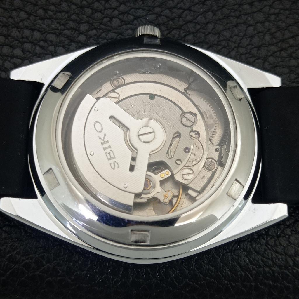 REFURBISHED SEIKO 5 AUTOMATIC 6309A JAPAN MENS VINTAGE BLACK WATCH a442434-1