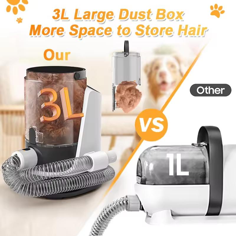 Dog Grooming Kit Pet Hair Dryer Dog Electric Clippers 9-in-1 Low Noise Adjustable Airflow Cat Vacuum Cleaner Cat Grooming Brush