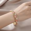 Enamel Flower Crystal Bangle Rhinestone Women's Hand Bracelet Vintage Cloisonne Bangle  Ladies