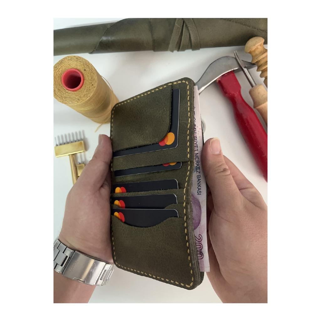 Echtleder-Geldbörse mit Karten- und Bargeldfach – personalisierter Namensdruck (SchlüsselanhängerGeschenk)