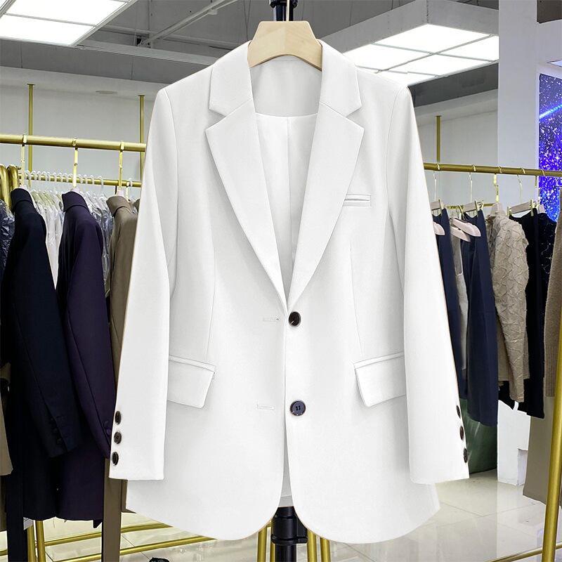 Women's Black Blazer: Autumn 2025 Casual Loose Fit, Korean Style, Elegant Commuter Suit Jacket