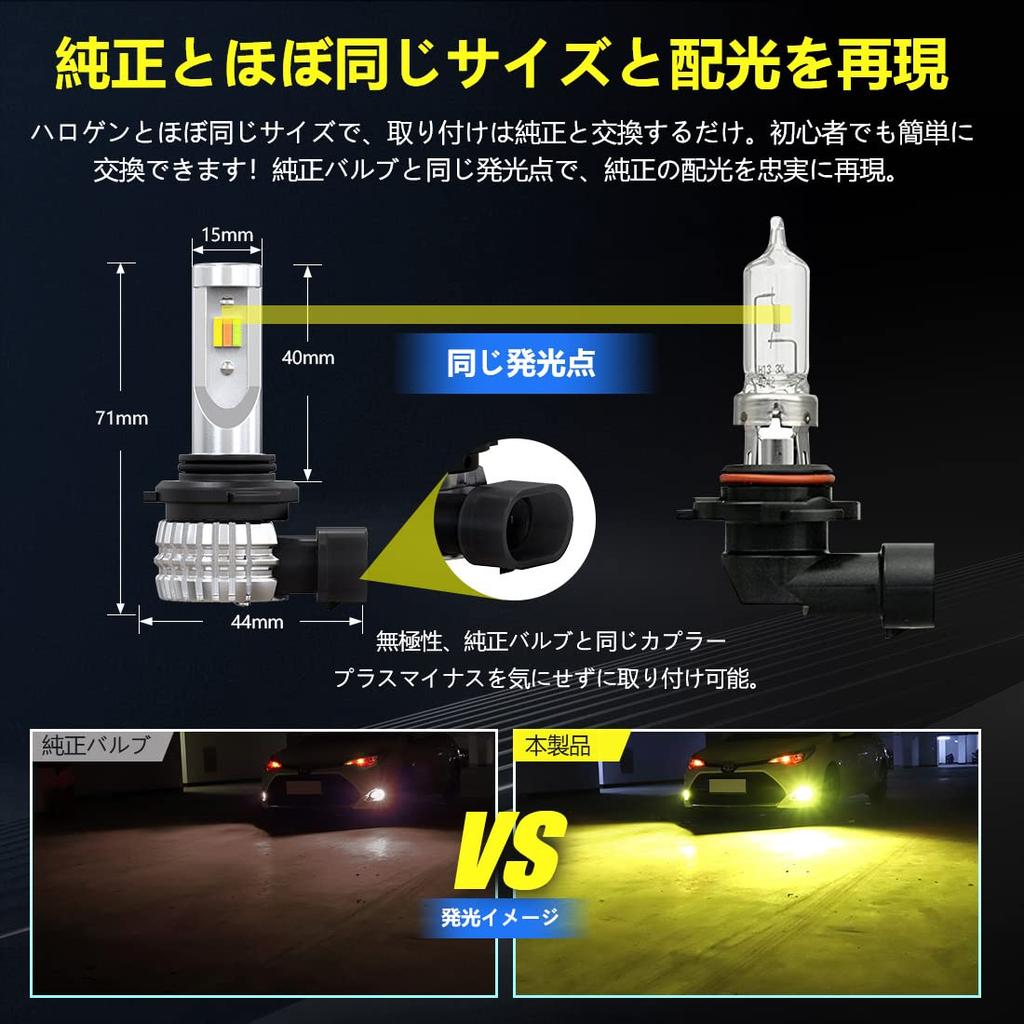 Super Bright HB4 LED Fog HB3 LED Fog Super 3 Vehicle Inspection Adjustable Color Set of 2 LED Bulbs for Cars Model Lights, 3-Color Switching, Lights,