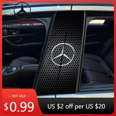 Hot Car Sticker 2Pcs Car Center Pillar Sticker Auto B Pillars Protective Film For Mercedes Benz AMG W203 W206 W220 W205 W211 W21