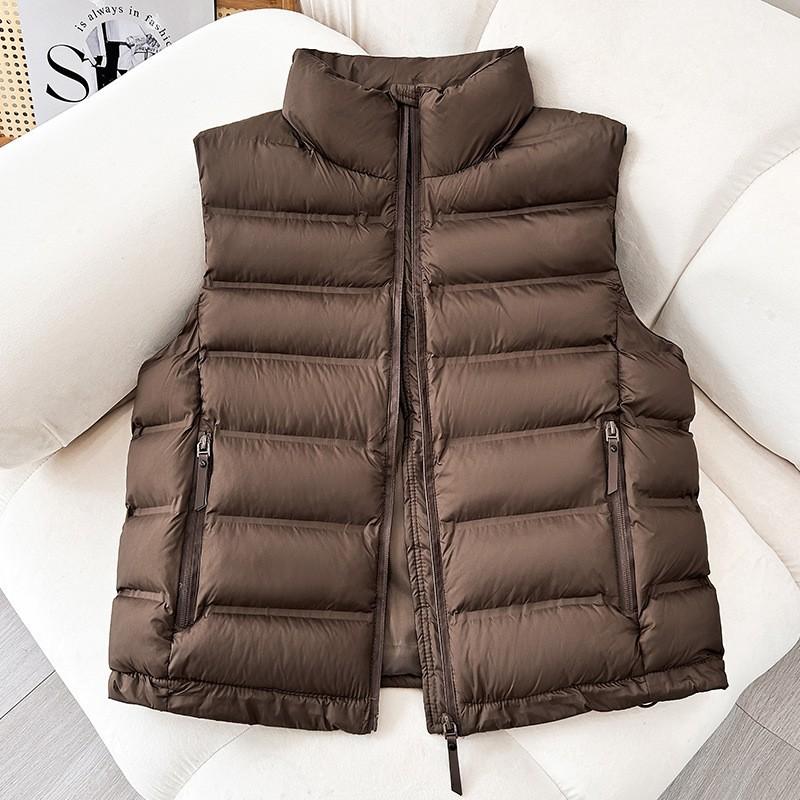 Short Thickened Lightweight Stand-Up Collar Vest Women's Autumn and Winter Jacket Explosive Vest