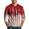 Men's Halloween Print Raglan Dralan Three-quarter Sleeve Casual Top
