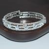 Factory  Bridal 3-Layer Pearl Rhinestone Zircon Winding Open-Ended Bracelet Gold and Silver Color for Women