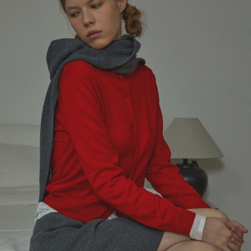 White Project HOOD VIRGIN WOOL KNIT MUFFLER_GREY