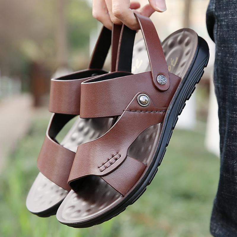 Sandals Men's 2025 Summer Soft-soled Casual Beach Shoes Men's Non-slip Dual-purpose Cool Slippers Tide