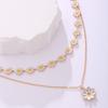 Hot-selling small daisy pendant shape multi-layer necklace set women's trend collarbone chain neck chain