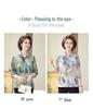 Stylish Seven-Sleeve Lapel Shirt for Middle-Aged Women - Lightweight, Printed Cardigan Design