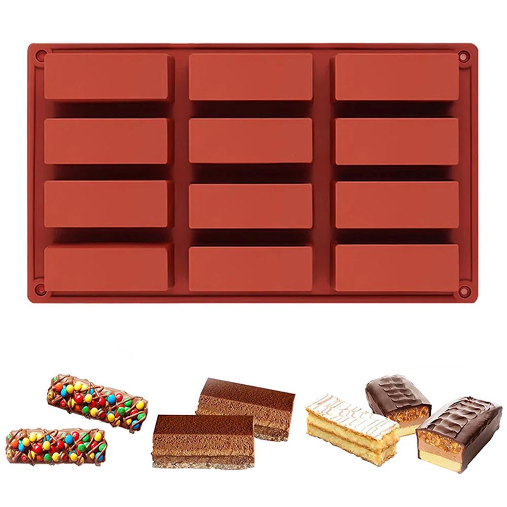 Silicone Cake Molds Cookie Chocolate Bar Molds Easy Release Durable Rectangle Candy Mold Pudding Butter Baking Accessories
