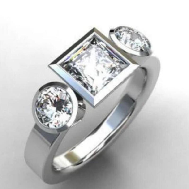 Trendy Flower Shape Rose Gold Color Two Piece Set Inlay Stone Rings For Women Fashion Rings Accessories Custom Jewelry