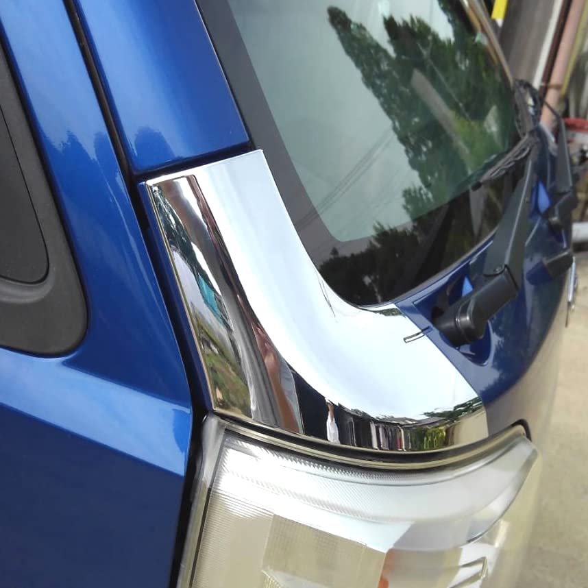 CGP Door Mirror Corner Panel Cover for Hijet Jumbo High Covers/Front Set, Chrome, S500P/S510P, Truck, Standard, Roof, Standard, CGP5758-D12-SET